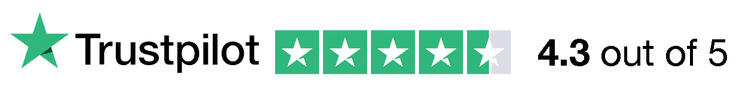 TrustPilot Trustpilot logo and star-ranking 4.3